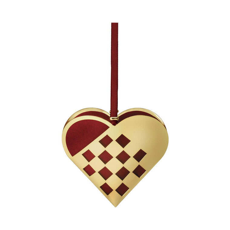 Julehjerte miniature forgyldt